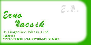 erno macsik business card