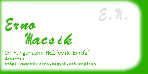 erno macsik business card